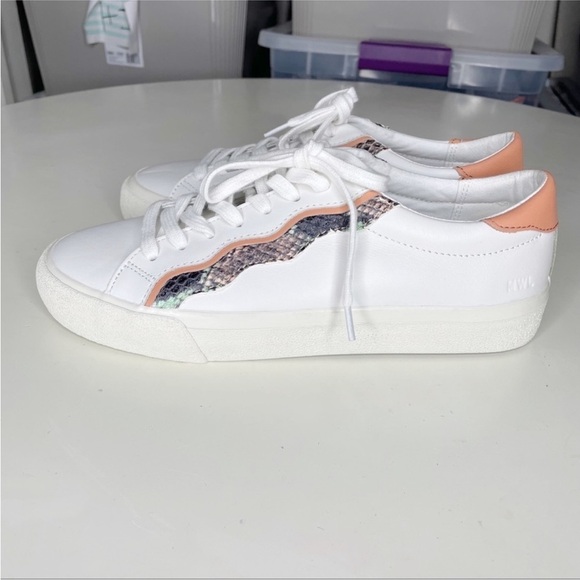 Madewell Women’s Sidewalk Low-Top Sneakers Snake Embossed Leather Size 7 - Picture 5 of 10